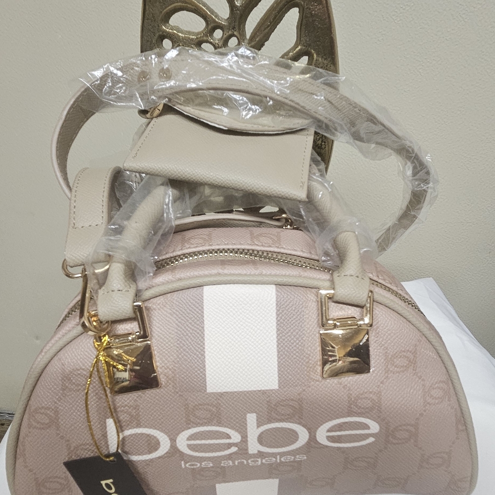 Bebe Beige and Cream Satchel